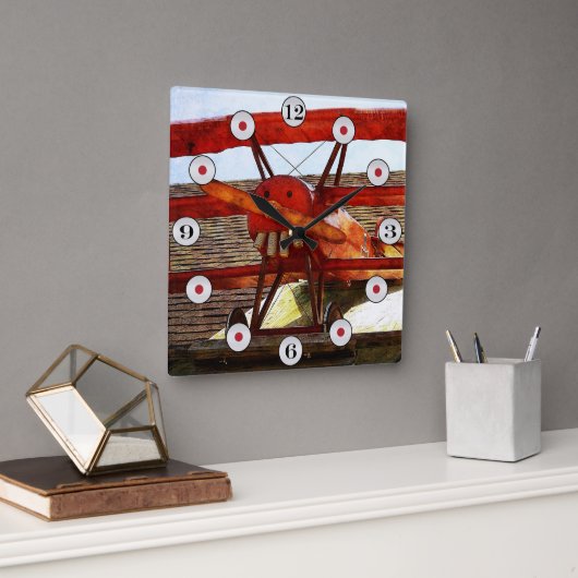  vliegtuig van Shirley Taylor Vierkante Klok (Kantoor)