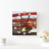  vliegtuig van Shirley Taylor Vierkante Klok (Huis)