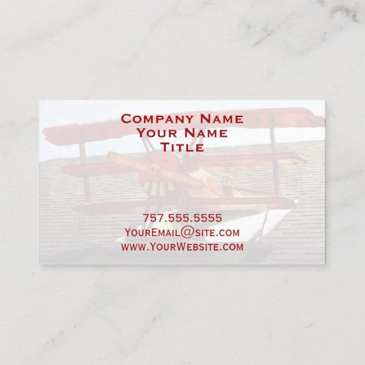 vliegtuig van Shirley Taylor Visitekaartje (Achterkant)