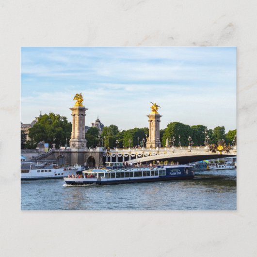 Vliegtuig van toeristen onder Pont Alexandre III - Briefkaart (Voorkant)
