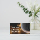 Vliegtuig van vliegtuigmotor Mechanische Retro Sep Visitekaartje (Staand voorkant)