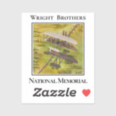 Vliegtuig van Wright Brothers, Nationaal Monument Sticker (Vel)