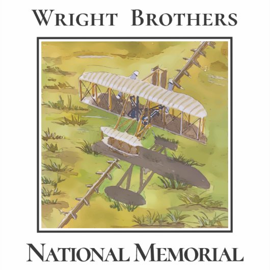 Vliegtuig van Wright Brothers, Nationaal Monument Sticker (Voorkant)