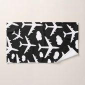 Vliegtuig van zwarte vliegvliegtuigen bad handdoek (Handdoek)
