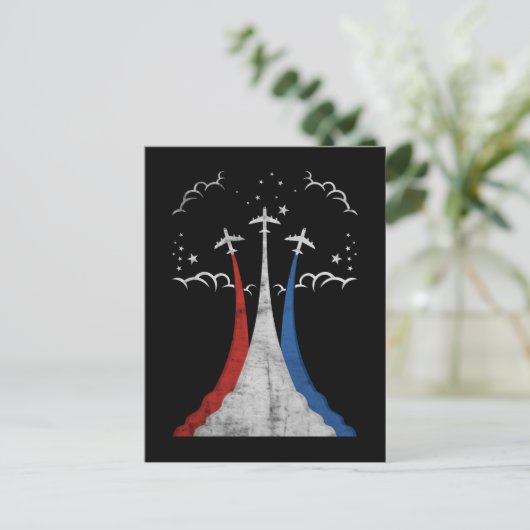 vliegtuig Verenigde Staten op 4 juli Amerikaanse Briefkaart (Staand voorkant)