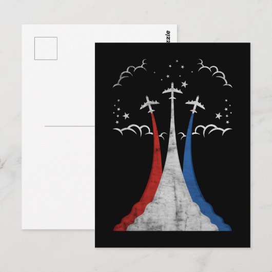  vliegtuig Verenigde Staten op 4 juli Amerikaanse Briefkaart (Voorkant / Achterkant)