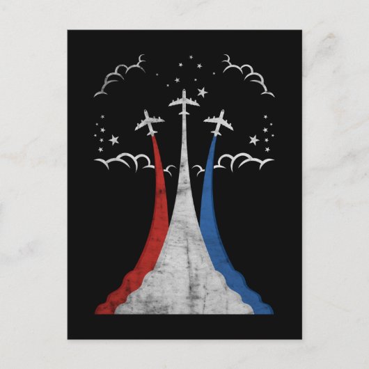  vliegtuig Verenigde Staten op 4 juli Amerikaanse Briefkaart (Voorkant)