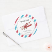 Vliegtuig Verjaardag Dank u Sticker (Envelop)