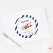 Vliegtuig Verjaardag Dank u Sticker (Envelop)