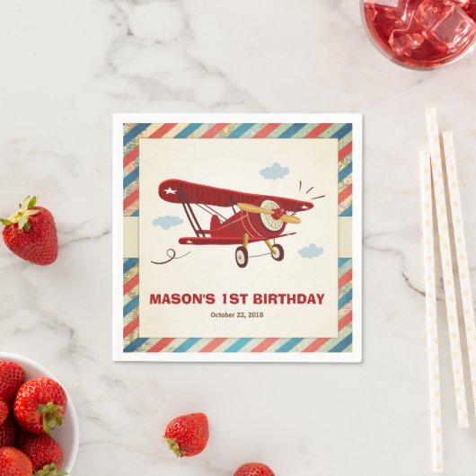 Vliegtuig Verjaardag Napkins Adventure Travel Plan Servetten (Insitu)