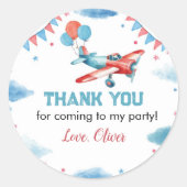 Vliegtuig Verjaardag Oh Mijn Tijd Vliegt Sticker L (Voorkant)