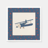 Vliegtuig Verjaardag Servet - Boy (Voorkant)