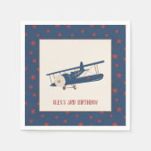 Vliegtuig Verjaardag Servet - Boy - Custom (Voorkant)