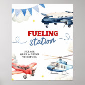 Vliegtuig Verjaardag Tanken Station Custom Sign Poster (Voorkant)