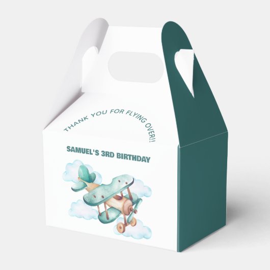  Vliegtuig Verjaardagsfeestje Bedankdoosjes (Achterkant)
