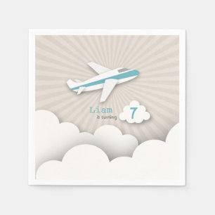 Vliegtuig Verjaardagsfeestje - Blauw Servet