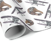  Vliegtuig Verjaardagsfeestje Cadeaupapier (Rol Hoek)