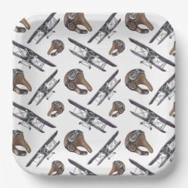  Vliegtuig Verjaardagsfeestje Papieren Bordje