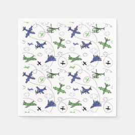 vliegtuig verjaardagsfeestje servet