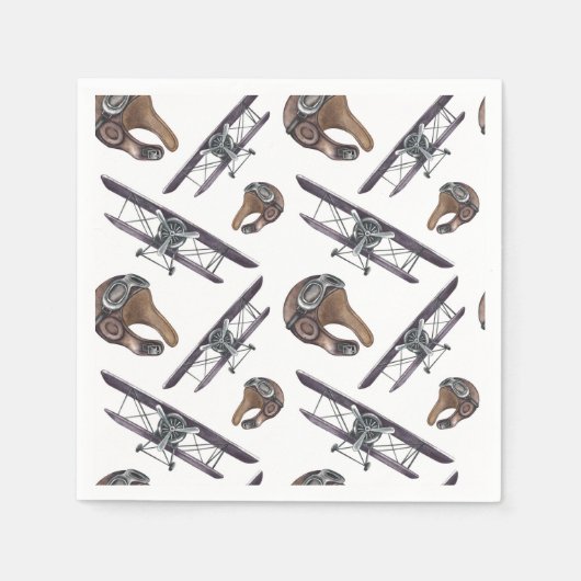  Vliegtuig Verjaardagsfeestje Servet (Voorkant)