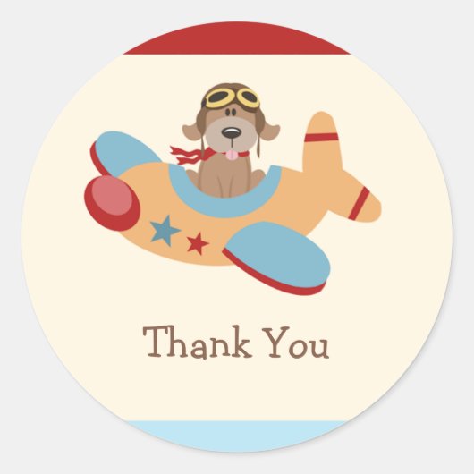 Vliegtuig Verjaardagsfeestje Stickers (Voorkant)