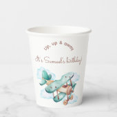  vliegtuig verjaardagsfeestservetten papieren bekers (Achterkant)