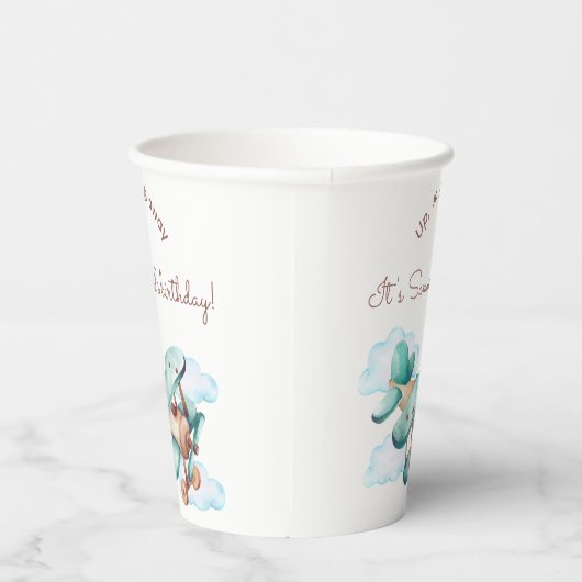  vliegtuig verjaardagsfeestservetten papieren bekers (Rechts)