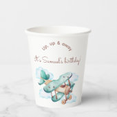  vliegtuig verjaardagsfeestservetten papieren bekers (Voorkant)