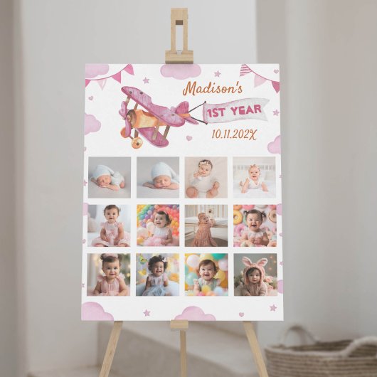  Vliegtuig Verjaardagsfoto Milestone Poster