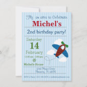 Vliegtuig verjaardagsuitnodiging kaart (Voorkant)