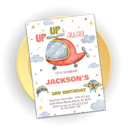 Vliegtuig Verjaardagsuitnodigingen Groen Sinaasapp Kaart