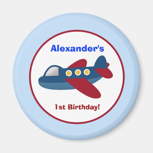 Vliegtuig Vervoer Ronde Custom Favor Magnet (Voorkant)