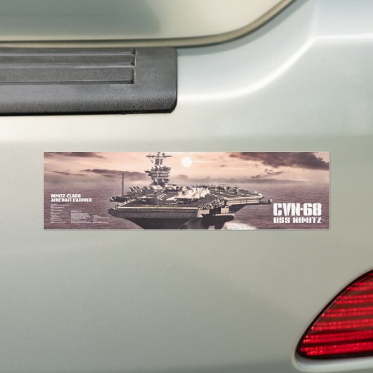 Vliegtuig vervoerder Nimitz Bumpersticker (Op auto)