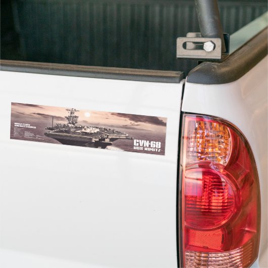 Vliegtuig vervoerder Nimitz Bumpersticker (Op Truck)