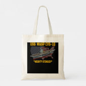 Vliegtuig Vervoerder USS Wasp CVS18 Veterans Dag F Tote Bag (Achterkant)