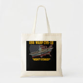 Vliegtuig Vervoerder USS Wasp CVS18 Veterans Dag F Tote Bag (Voorkant)