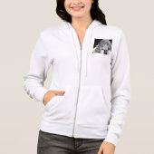 Vliegtuig vier pug Moon Women's Fleece Zip Hoodie (Voorkant)