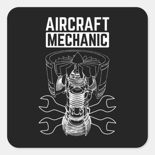 Vliegtuig Vierkante Sticker (Voorkant)