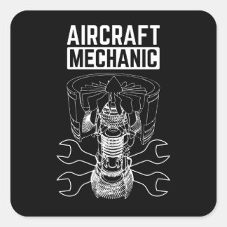 Vliegtuig Vierkante Sticker