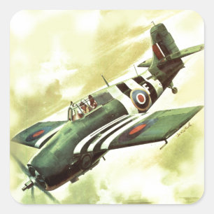  vliegtuig vierkante sticker