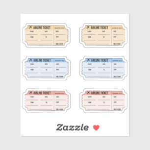 Vliegtuig Vintage Travel Ticket Label Bujo Planner