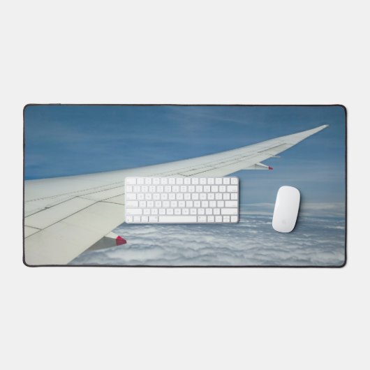Vliegtuig vleugelt door het raam Sky Uitzicht wolk Bureaumat (Keyboard & Muis)