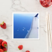 Vliegtuig vleugelvliegen in Sky Foto Servetten (Insitu)