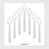 Vliegtuig Vliegen in formatie Cool Aviation Sticker (Vel)