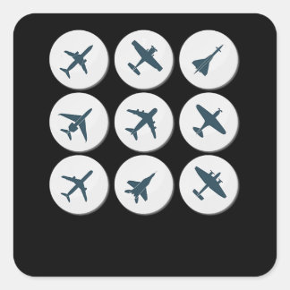 Vliegtuig vliegende piloot van Birthday Gift Idee  Vierkante Sticker