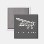 vliegtuig, vliegplannen magneet (Voorkant / Achterkant)