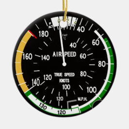 Vliegtuig vliegsnelheidsindicatielampje keramisch ornament