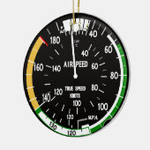 Vliegtuig vliegsnelheidsindicatielampje keramisch ornament (Links)