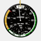 Vliegtuig vliegsnelheidsindicatielampje keramisch ornament (Achterkant)