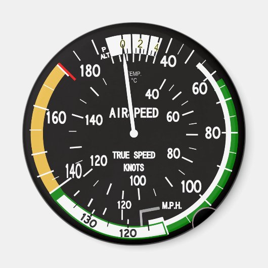 Vliegtuig vliegsnelheidsindicatielampje magneet (Voorkant)